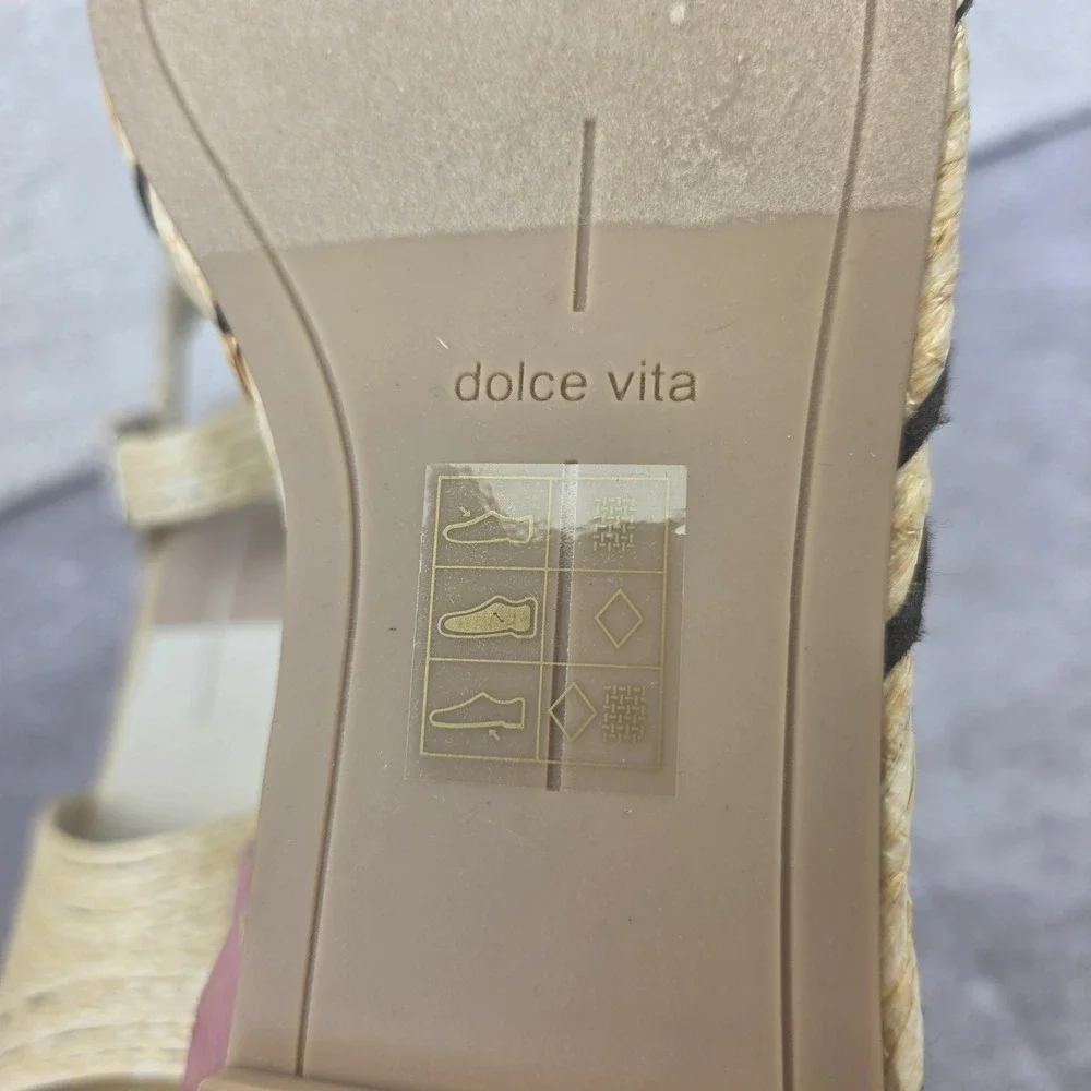 Dolce Vita Tiago Light Natural Raffia Platform Wedge Sandals Womens 9 M NEW